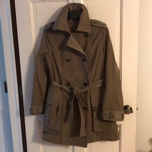 Lined Saks brand, belted short trench coat